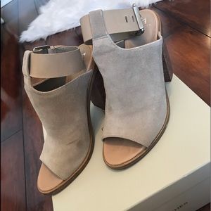 Marc Fisher Light Natural Suede Wedges